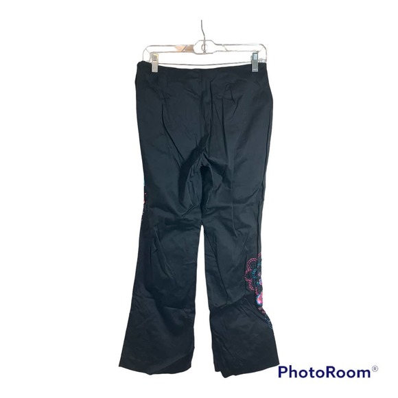 Cache Floral Embroidered Pants Size 6 - Picture 2 of 6